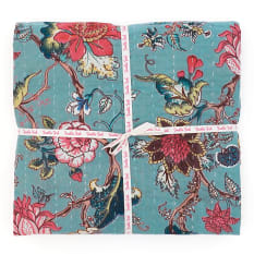 India Ink Jade Garden of Eden Kantha Stitched Throw
