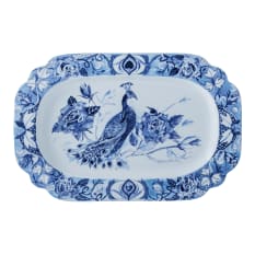 Jenna Clifford Peacock Sapphire Garden Oval Platter, 38.5cm