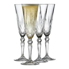 Lyngby Melodia Lead-Free Crystal Champagne Glasses, Set of 4
