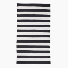 Thread Office Black Stripe Handwoven Outdoor Runner, 80cm x 150cm