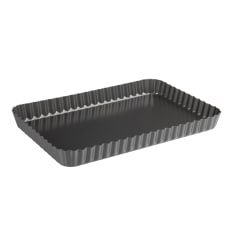Luxe Kitchen Rectangular Fluted Loose Base Quiche Pan, 31cm