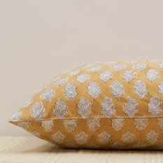 India Ink Mustard Daisy Bliss Pillowcases, Set of 2