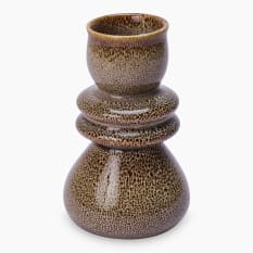 Thread Office Brown Reactive Glaze Curvy Ceramic Vase