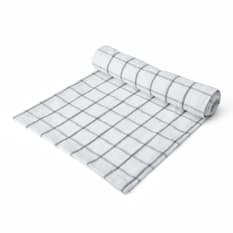 Mikasa Grey & White Industrial Check Table Runner, 230cm