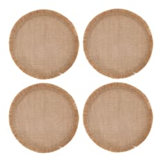 Mikasa Brown Round Hessian Placemats, Set of 4