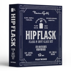 Printworks The Essentials Dark Blue Hip Flask Set