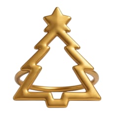 Nicolson Russell Gold Christmas Tree Napkin Rings, Set of 4