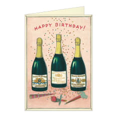 Cavallini & Co Birthday Champagne Single Greeting Card
