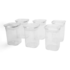 Kitchen Pro Eco Square Glass Spice Canisters, Set of 6