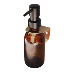 Joon Brass Single Luna Bracket with Amber Pump Bottle, 2-Piece