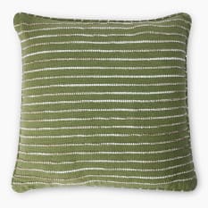 Thread Office Moss Striped Space Yarn Woven Scatter Cushion with Feather Blend Inner, 60cm x 60cm