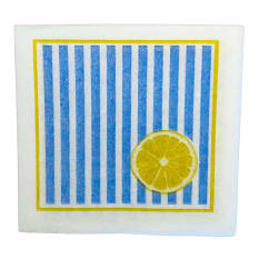 NapKin Cole Lemon Stripe Biodegradable Paper Cocktail Napkins, Pack of 25