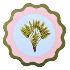 NapKin Cole Pink Palm Biodegradable Paperboard Drinks Coasters, Set of 12