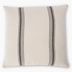 Thread Office Black Yarn Dye Herringbone Stripe Scatter Cushion with Feather Blend Inner, 60cm x 60cm