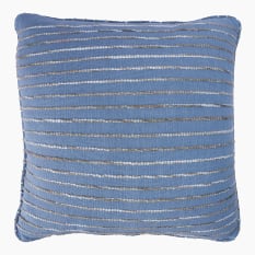 Thread Office Windward Blue Striped Space Woven Scatter Cushion with Feather Blend Inner, 60cm x 60cm