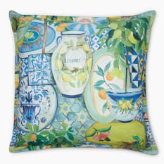 Thread Office Lemon Tile Printed Scatter Cushion Cover, 60cm x 60cm