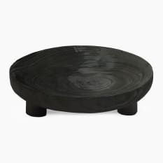 Thread Office Black Wooden Footed Decorative Bowl