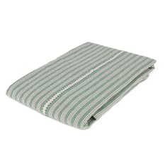 Humble & Mash Green Woven Striped Tablecloth