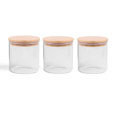 Humble & Mash Glass Canisters with Bamboo Lids, Set of 3