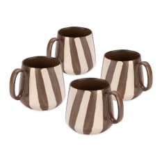 MADE Travellers Rest Striped Mugs, Set of 4