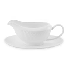 Maxwell & Williams White Basics Diamonds Gravy Boat & Saucer Set