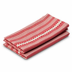 Humble & Mash Red Woven Striped Napkins, Set of 2