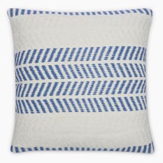 Thread Office Woven Herringbone Blue Scatter Cushion with Feather Blend Inner, 60cm x 60cm