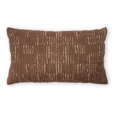 Thread Office Abstract Almond Embroidery Scratch Scatter Cushion with Feather Blend Inner, 40cm x 70cm