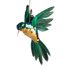 Humble & Mash Green Sugar Bird In-Flight Hanging Ornament