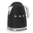 Smeg Retro Kettle, 1.7L - Matt Black front view 