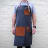 Arrow Leather Goods Canvas & Leather Apron Navy, in use