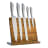 Eetrite Magnetic Acacia Knife Block Set, 5-Piece