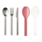 Mepal 3 Piece Ellipse Cutlery Set, Nordic Pink