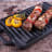 Victoria Seasoned Cast Iron Reversible Griddle, 32cm with meat 