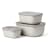 Mepal Cirqula 3 Piece Rectangular Multi Bowl Set, Nordic White