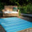 Lifestyle image of FabHabitat Cancun Turquoise Reversible Outdoor Rug