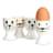 KitchenCraft Cat and Dog Egg Cups, Set of 4 with an egg