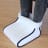 Pure Pleasure Electric Foot Warmer, White & Blue on feet