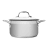 Sagenwolf Silver Series Stainless Steel Casserole Pot with Glass Lid - 20cm angle