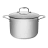 Sagenwolf Silver Series Stainless Steel Casserole Pot with Glass Lid - 24cm