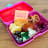 Crunchbox Classic 5 Pink Compartment Lunchbox - Bunny with lunch