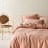 Linen House Raquelle Duvet Cover Set in Pink Clay - King detail on the bed