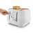 DeLonghi Ballerina 4-Slice Toaster, 1800W - Opaline White holding the metal wrapped touch points
