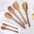 Tovolo Olivewood Spatula Utensil Set, Set of 6 on the kitchen counter