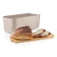 Eva Solo Bread Bin - Sand with lid open and bread