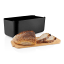 Eva Solo Bread Bin - Black with lid open and bread