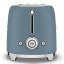 Smeg Retro 2-Slice Toaster, 950W - Storm Blue Matt angle