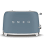 Smeg Retro 2-Slice Toaster, 950W - Storm Blue Matt angle