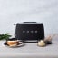 Smeg Retro 2 Slice Toaster - Matt Black lifestyle front view