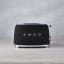 Smeg Retro 2 Slice Toaster - Matt Black lifestyle front view